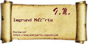 Imgrund Márta névjegykártya